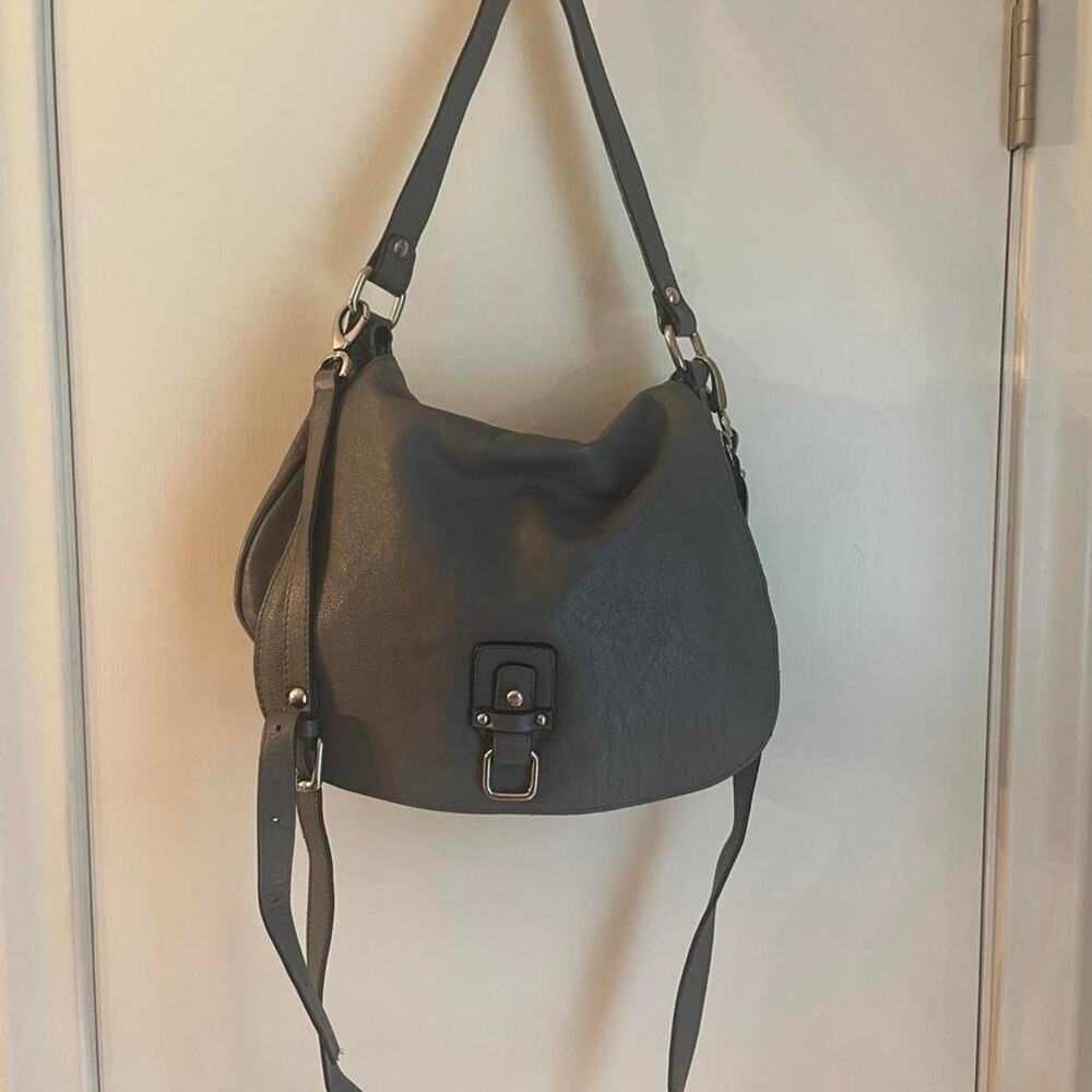 Innue italian leather black hobo